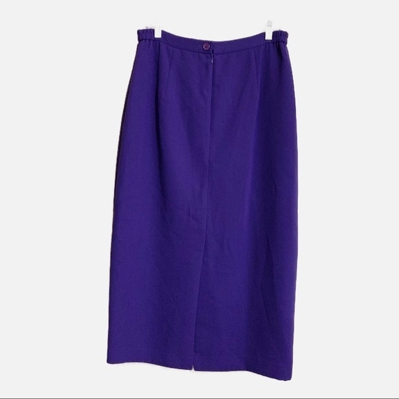 Career Dressy Lined Pencil Straight Ankle Length Maxi Skirt Purple Plum size 10 - Picture 2 of 8